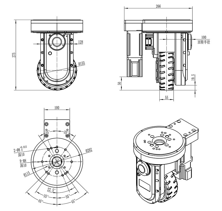 hw155 construction robot drivewheel2